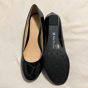 C.L. by Laundry Black Wedge Shoe